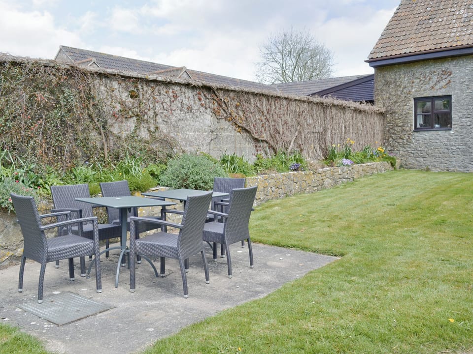 Sitting out area in garden | Ramscliff Cottage - Wellington Farm, Priddy, near Wells