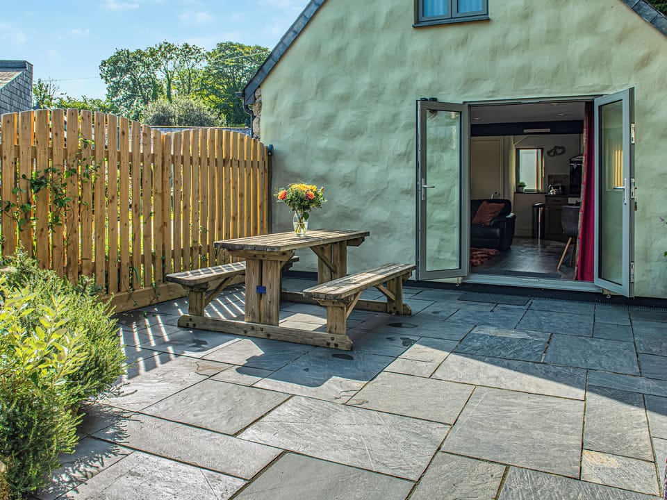 Delightful enclosed patio area | Little Willow - The Willows, Ruthvoes, near St Columb