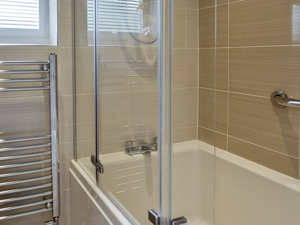 Family bathroom with shower over bath | Cottage Two - Eldin Hall Cottages, Scarborough