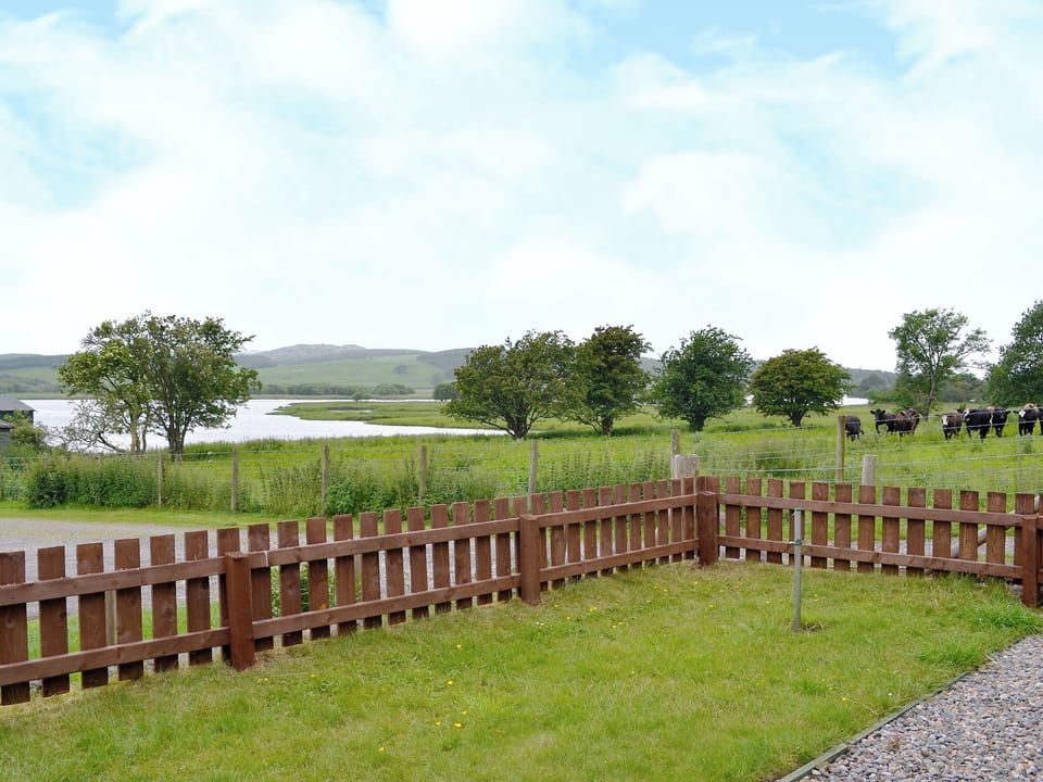 Delightful garden with views of Loch Ken and the surrounding countryside | Silver Dee, Crossmichael, near Castle Douglas