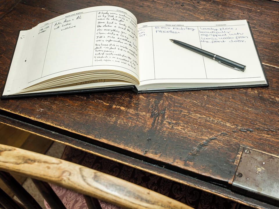 Vistors book | Castle House Cottage, Hartley, near Kirkby Stephen
