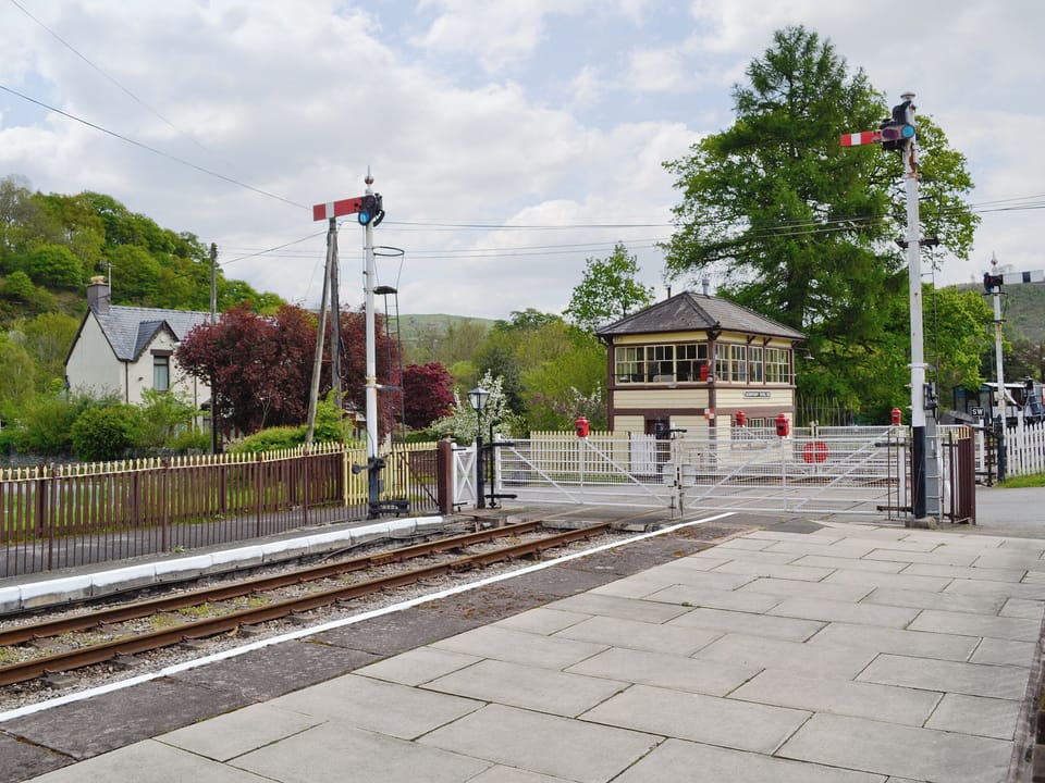 The platform and signal box | Station House - Glyndyfrdwy Station Cottages, Glyndyfrdwy, near Llangollen