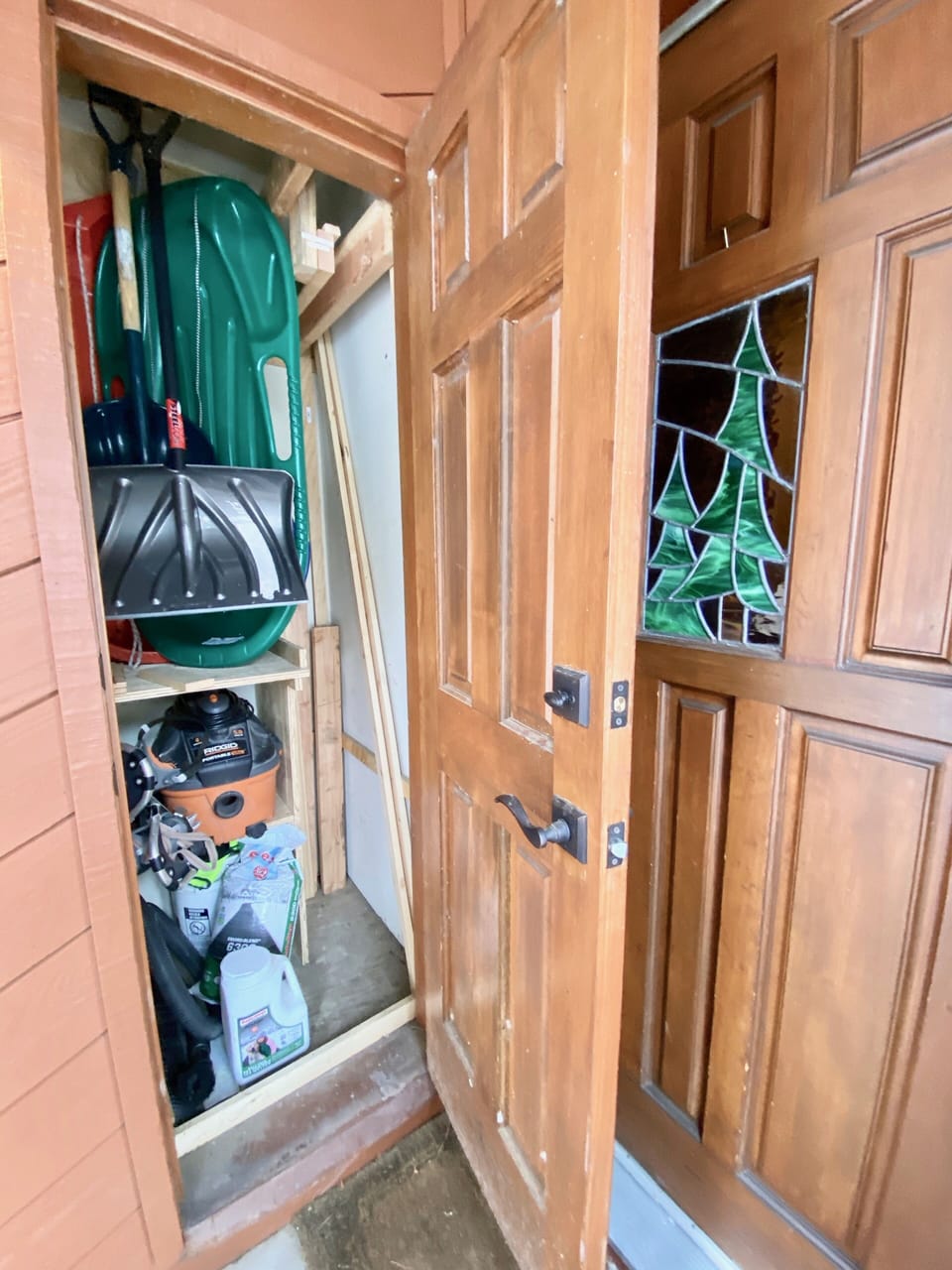 Our ski locker, just outside the front door, accommodates your skis and boards.