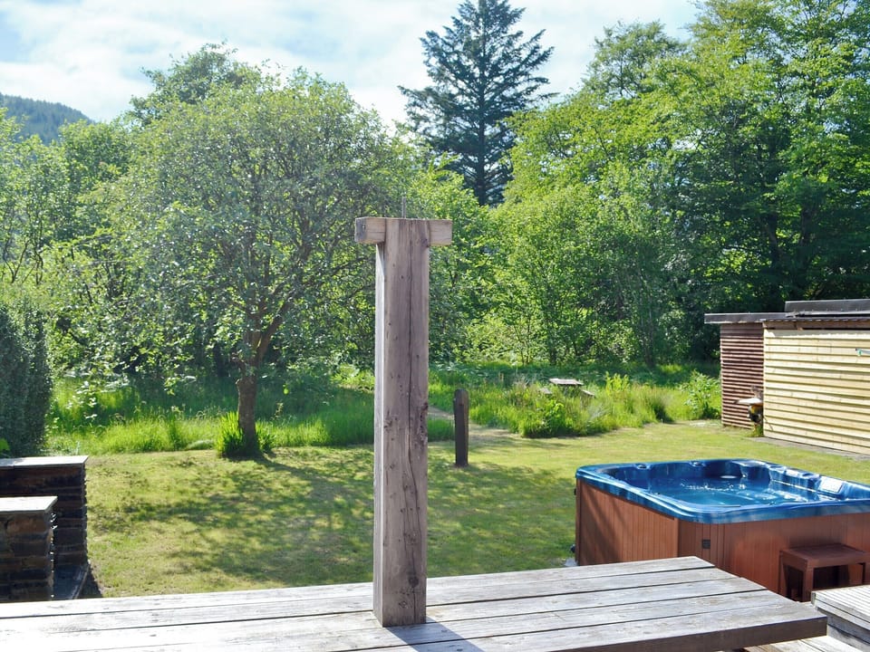 Garden and grounds with hot tub | The Ranch, Glen Massan, near Dunoon