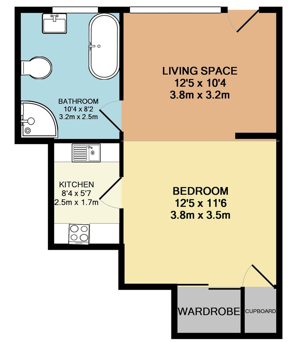 Floor plan | Polgew Studio - Polgew Suites, Marazion