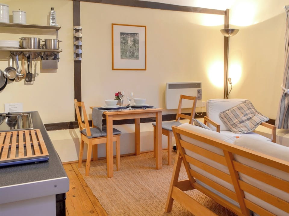 Beamed, open-plan living space | The Dairy - Combe Hill Farm, Ninfield, near Battle