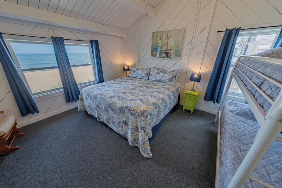 Oceanfront Bedroom with King and Bunk Bed (Connects to Jack and Jill Bathroom)