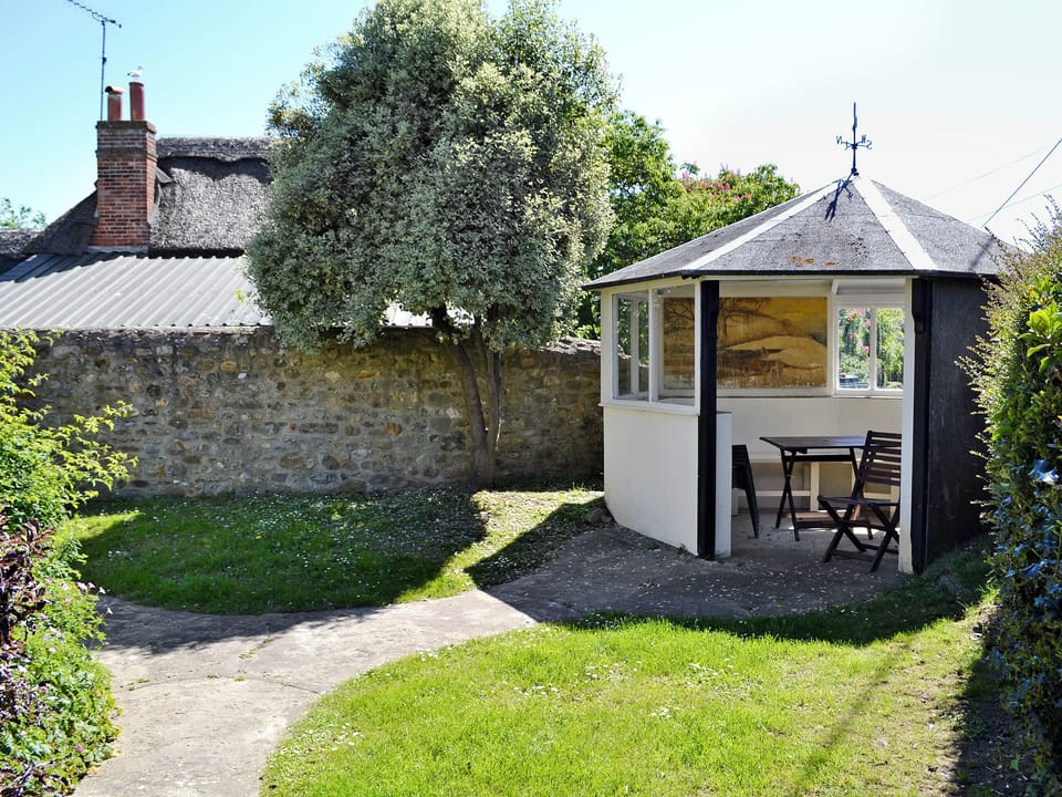 Appealing gazebo and furniture | Swiss Cottage, Chideock, near Bridport