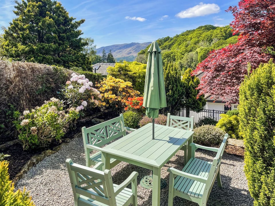Garden seating area with views | The Croft, Keswick
