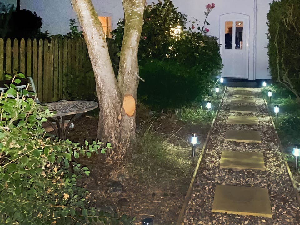 Garden path at night | Jenny&rsquo;s Cottage, Mundesley