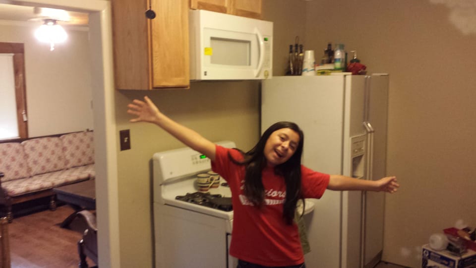 Kitchen stocked with Coffee, popcorn and trailmix.