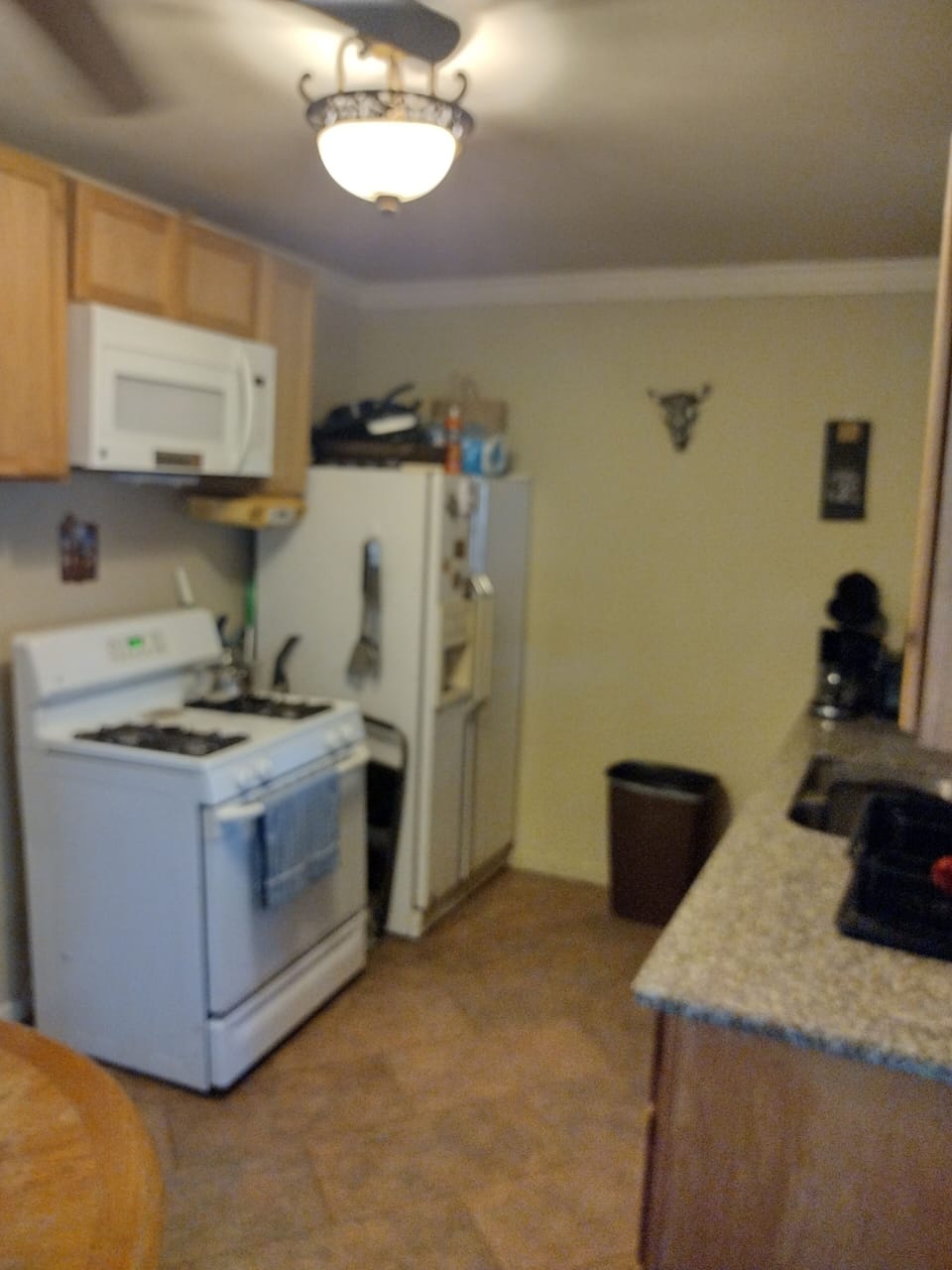 Large fridge, microwave, stove, pots & pans provided.