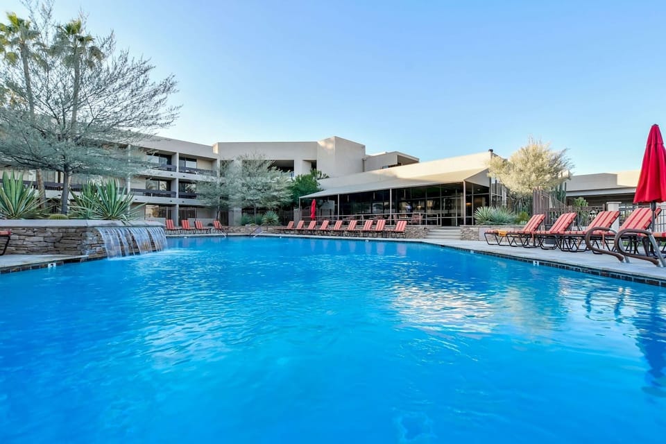 Enjoy full access to the Resort Restaurant, Bar, & Heated Pool just 100 yards away from villa. Plus, unwind in your private hot tub with an exotic fireplace for breathtaking Arizona Mountain sunsets at our ScottsdaleResortVillas - ScottsdaleGolfVilla

