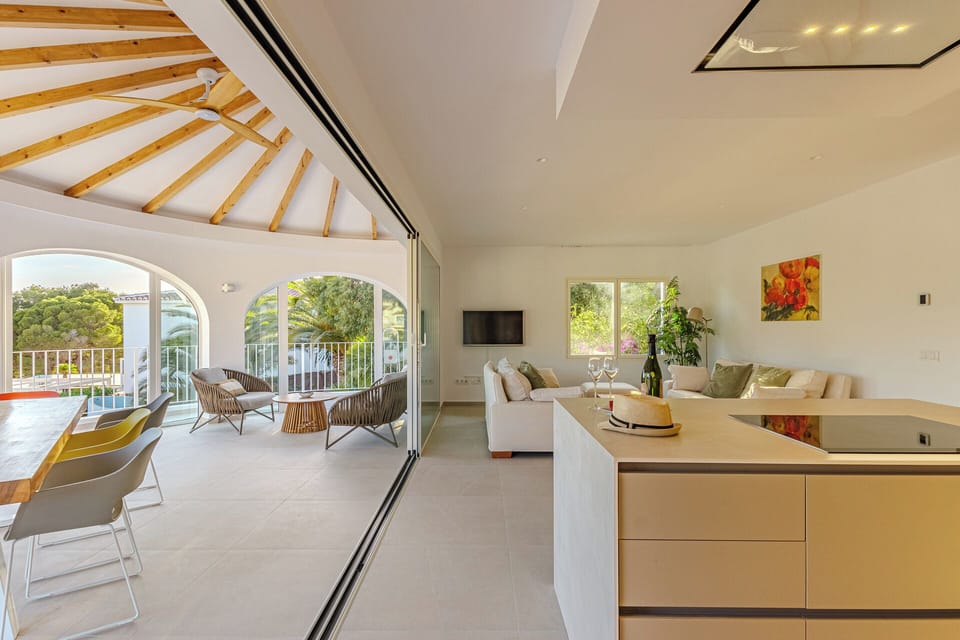 Conservatory, living room and kitchen first floor