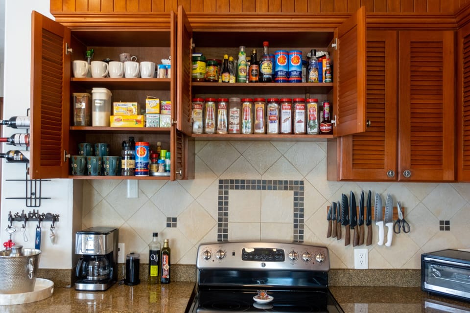Spices, olive oils, sauces, everything you need!