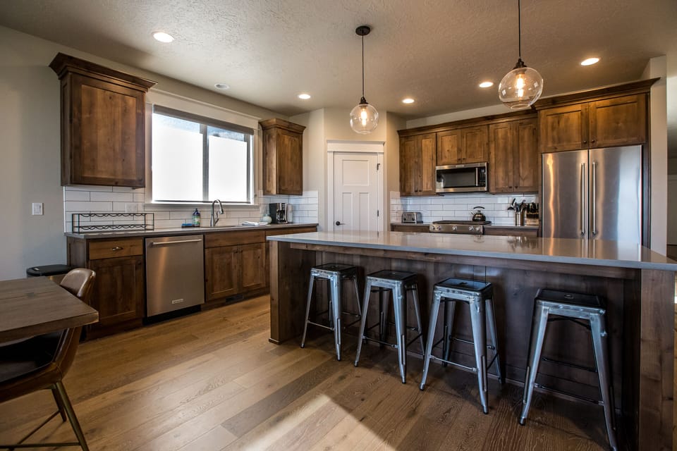 Open concept cooking area with fabulous island and lots of space