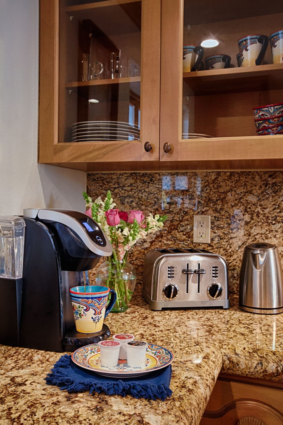 Keurig Coffee Maker, Two Sided Toaster, and Hot Water Kettle