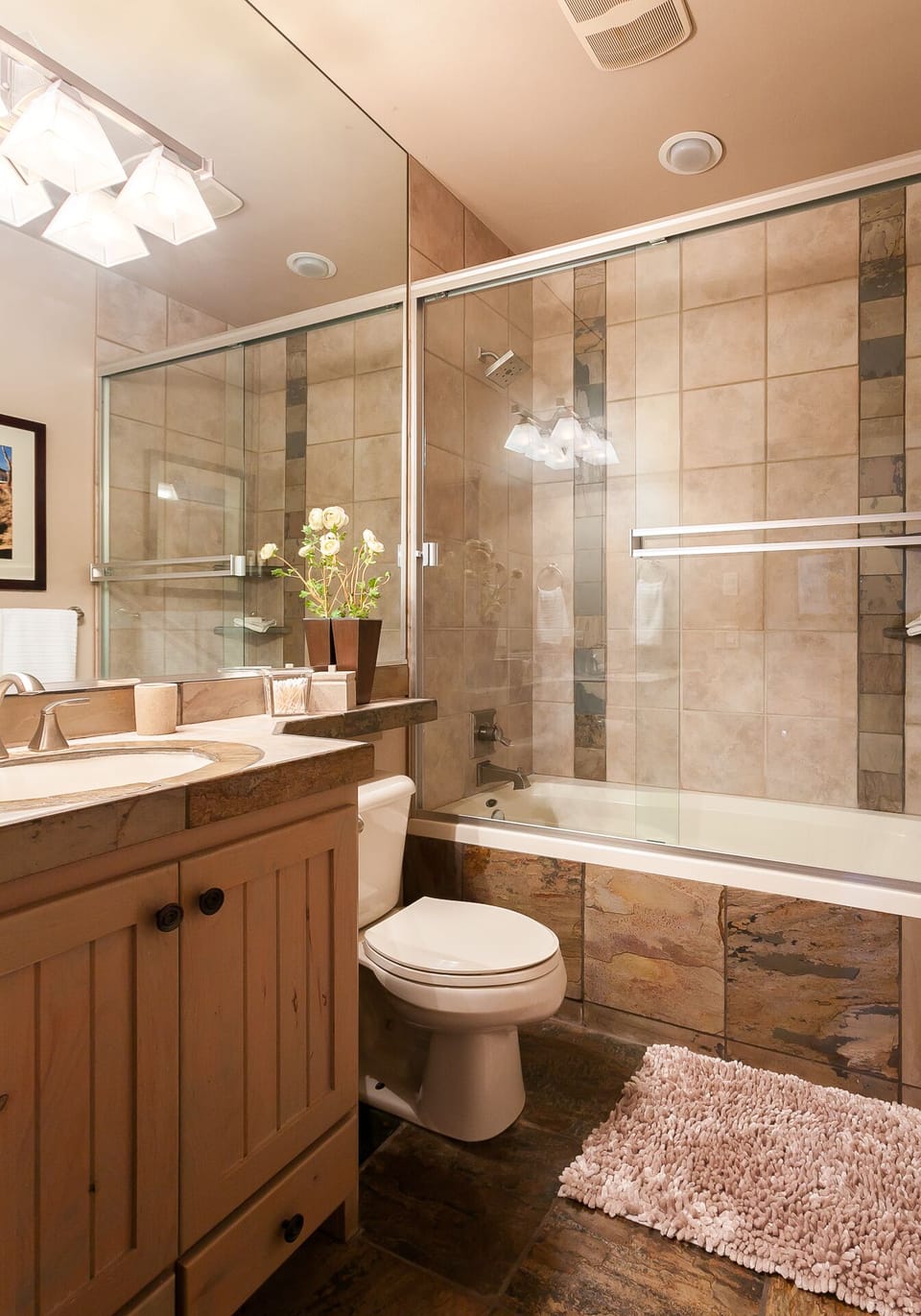 Second bathroom with tub/shower combo