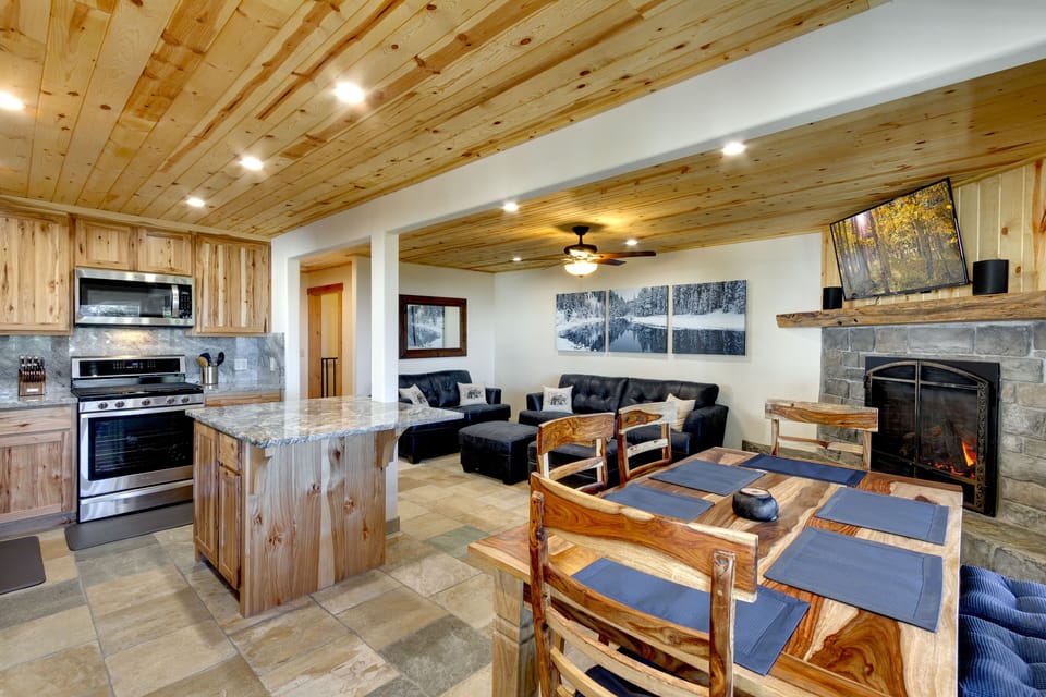 Bright and spacious kitchen with modern finishes, perfect for preparing meals with a view.