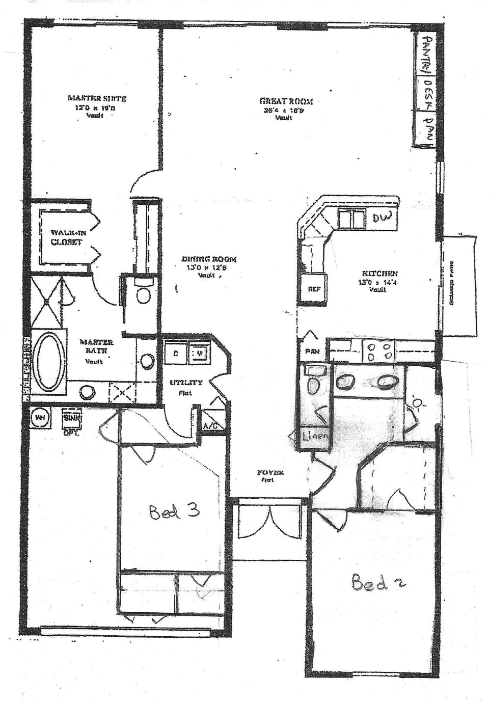 Huge ensuite bathroom with makeup area, his and her sinks.  Large soaker tub.