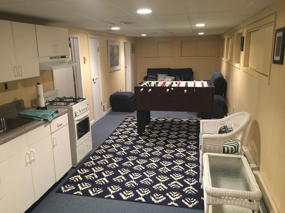 Game room with tournament quality Foosball table