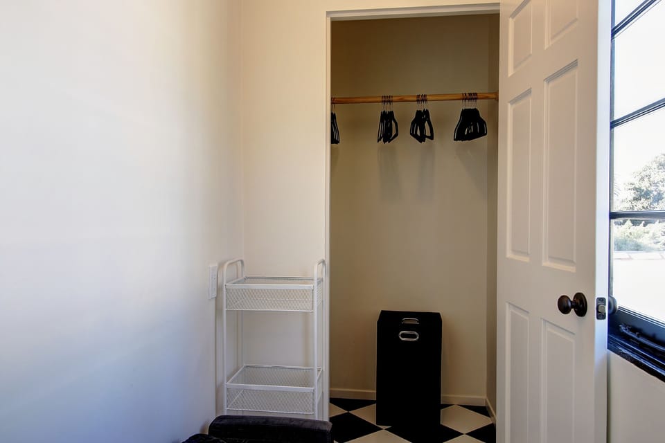 With a large changing room and primary bedroom closet, guests will also find a pack and play bed for children and highchair