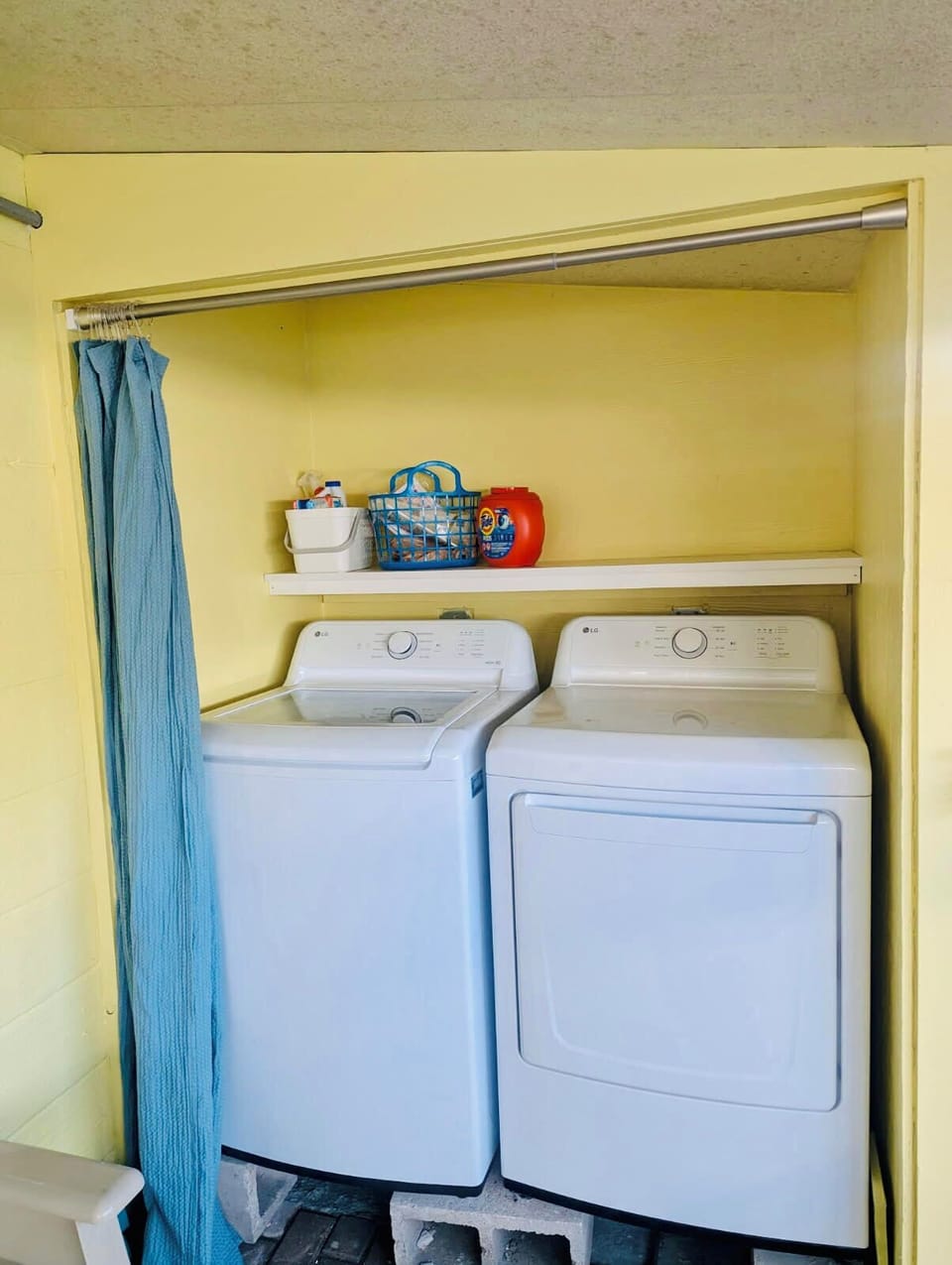 Laundry area off covered patio