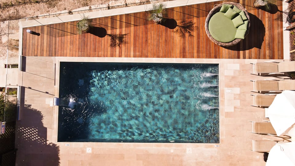 aerial view of the private pool