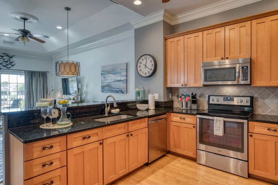 The open floor plan creates a great space for gathering.