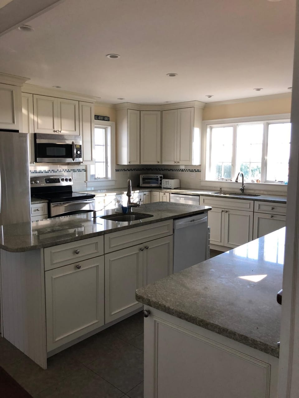 Gourmet Kitchen with views over sink to the LI Sound.