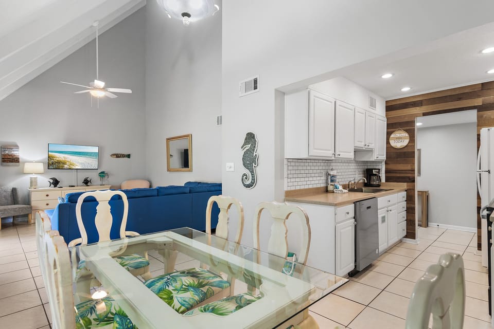 Dining area to living room view