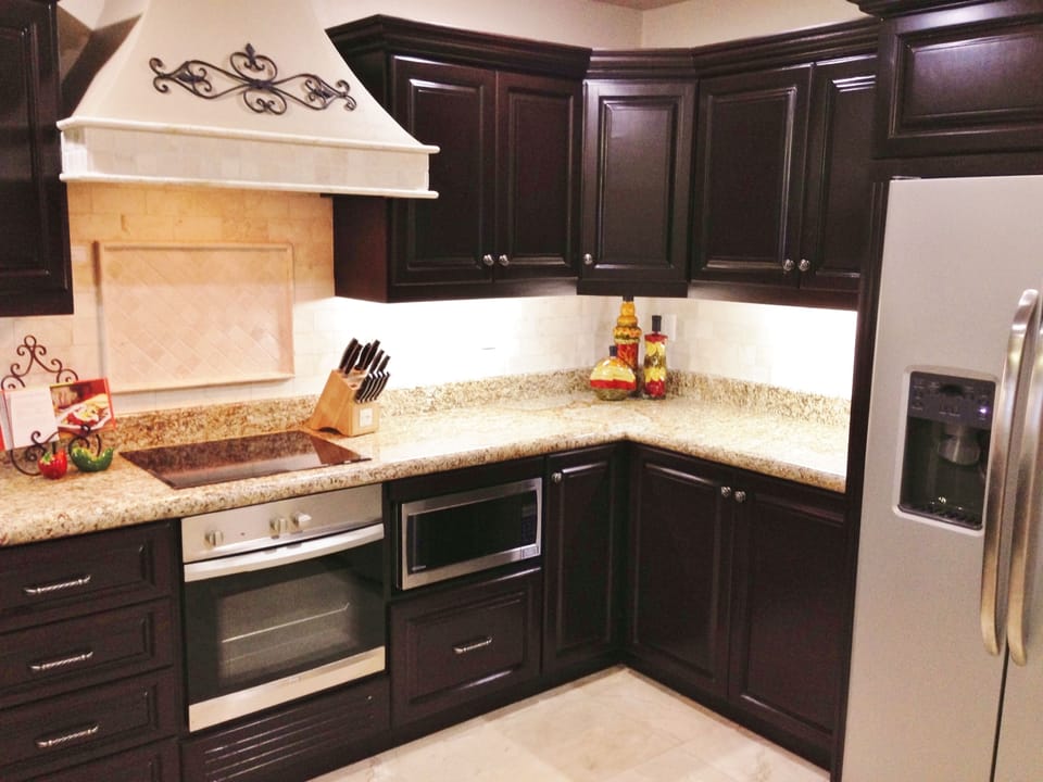 All the conveniences of home and tons of cabinet space.  