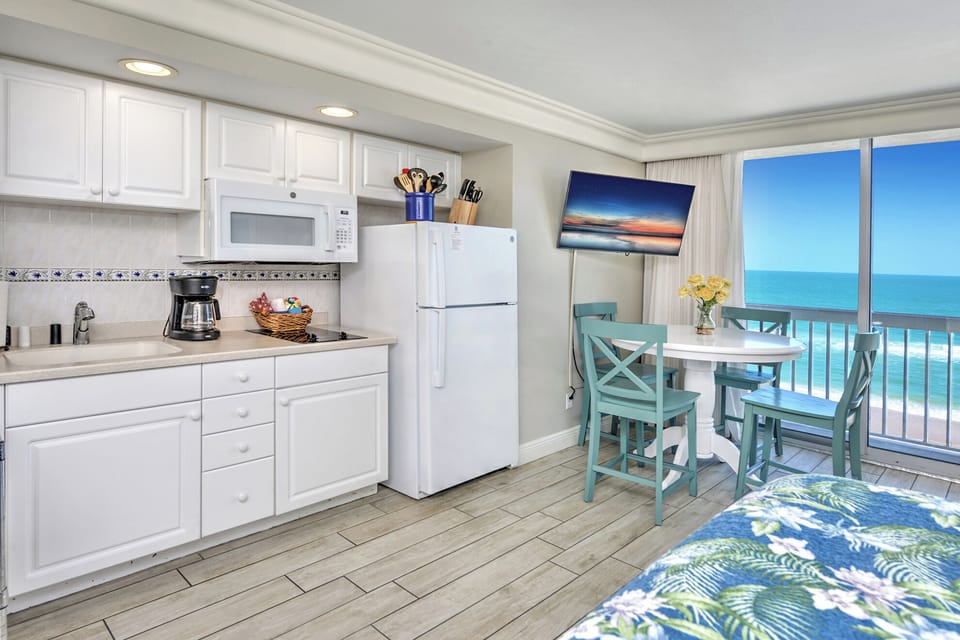 Dining table overlooks ocean