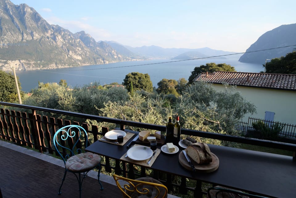 Wine, bread and cheese in the afternoon - at our favourite spot on the balcony