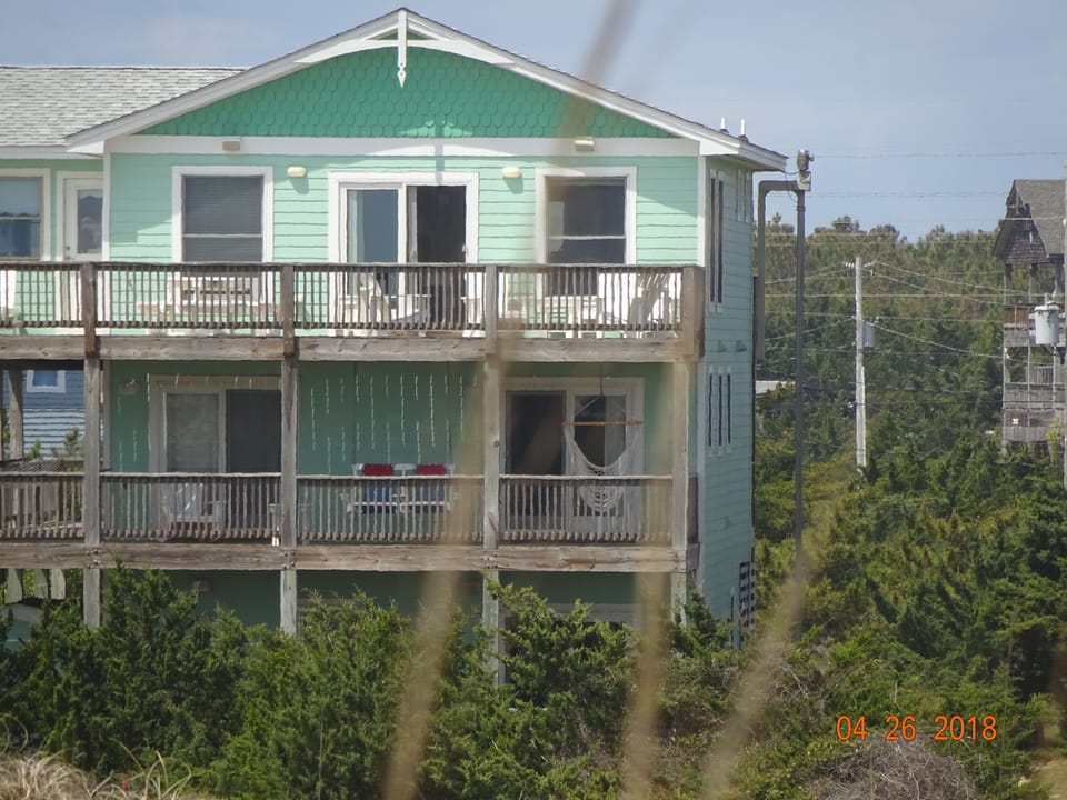 Beach view of the house from the ocean front