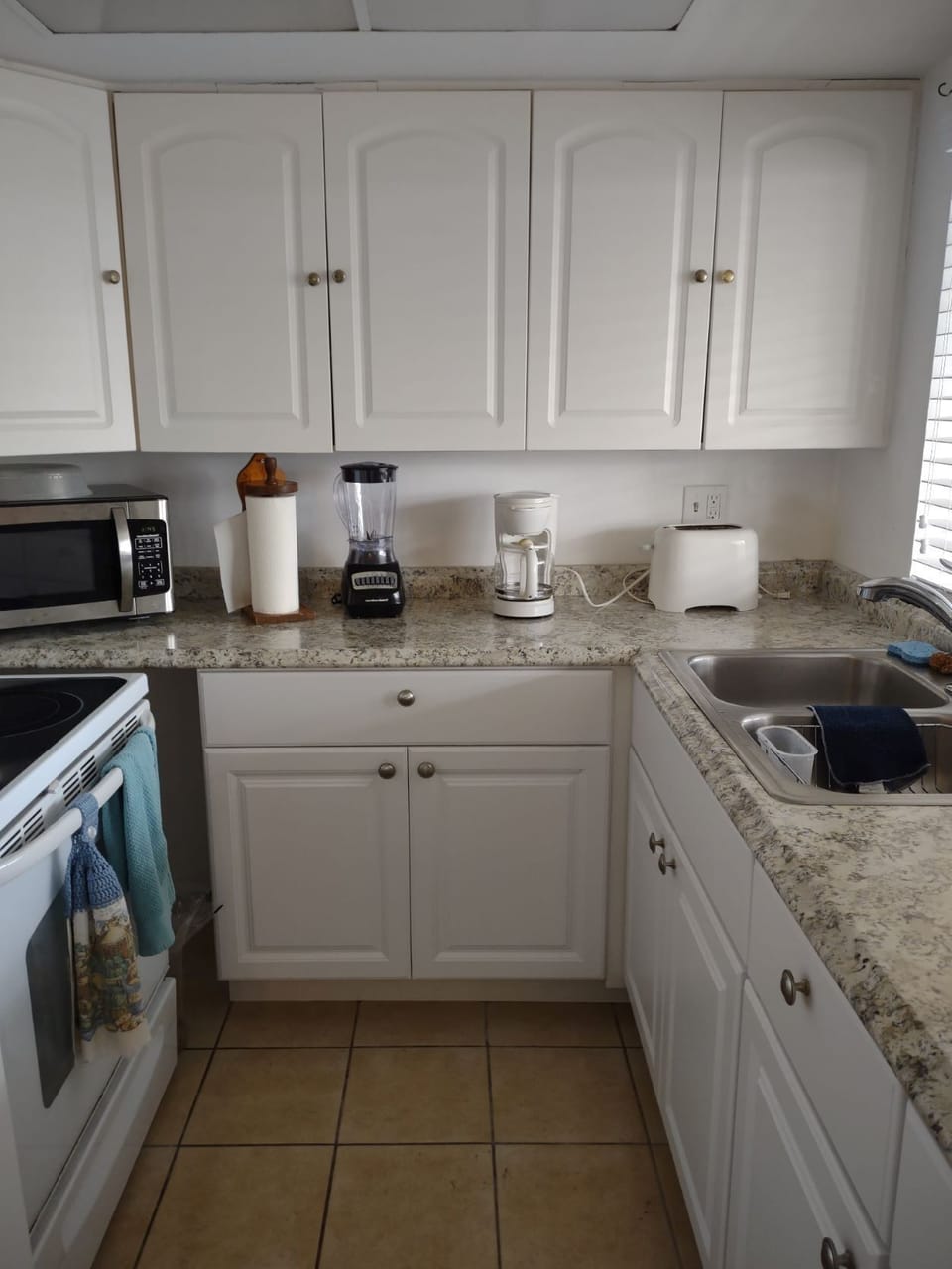 New kitchen cabinets stocked with everything you need.