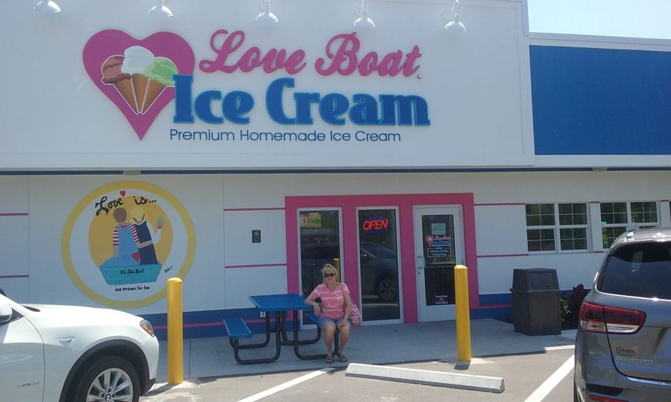 Walk down Summerwinds Court to the Love Boat. The best ice cream!