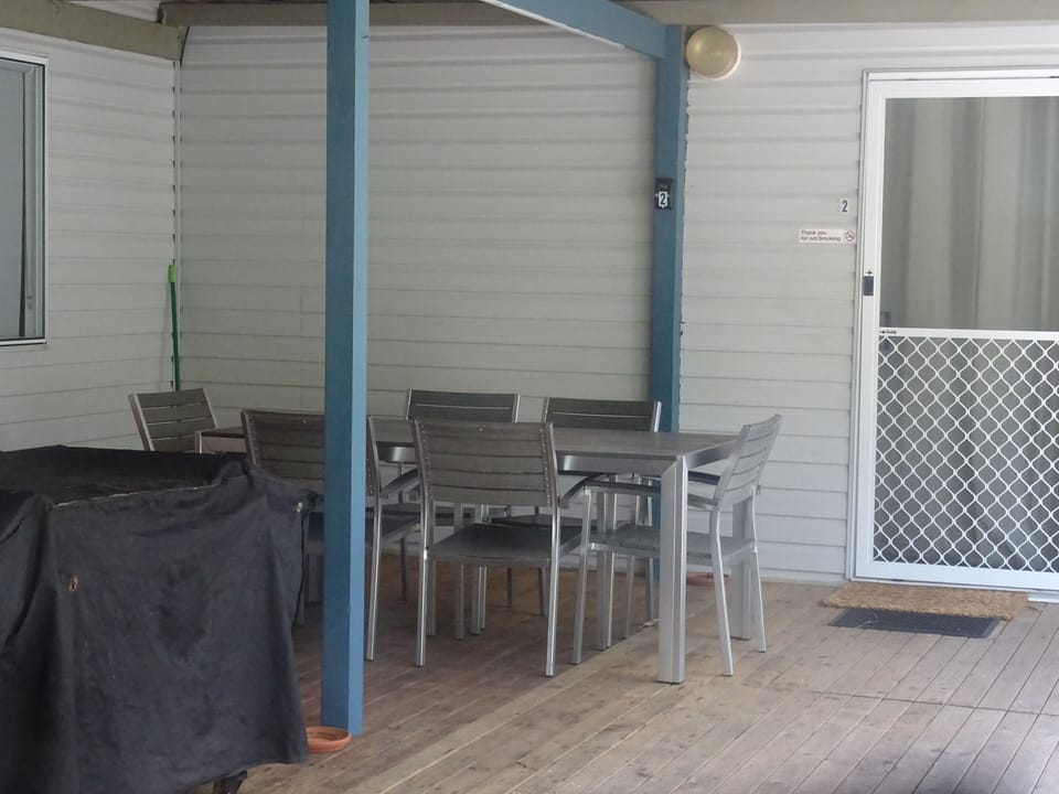 Right hand side of deck