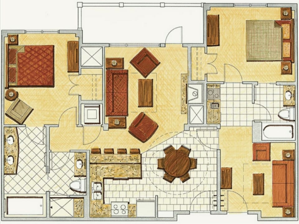 2 Bedroom general floor plan