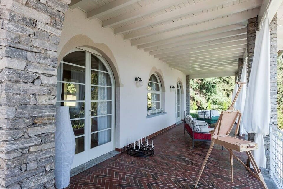 Large terrace with lake views
