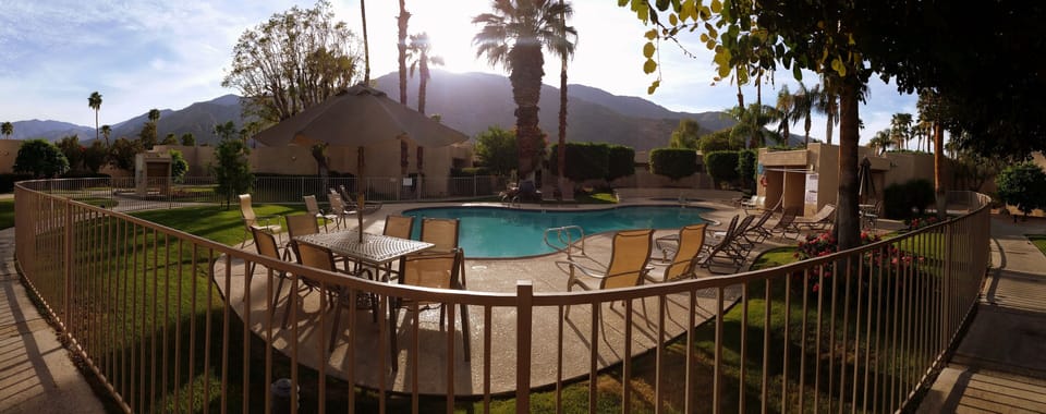 Relaxing pool and courtyard