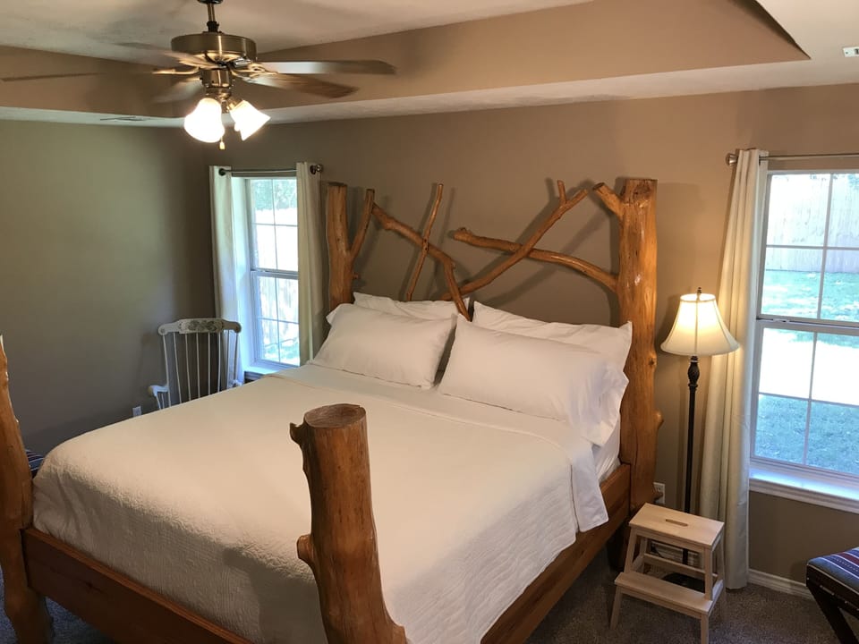 Oak super plush King bed in the master 