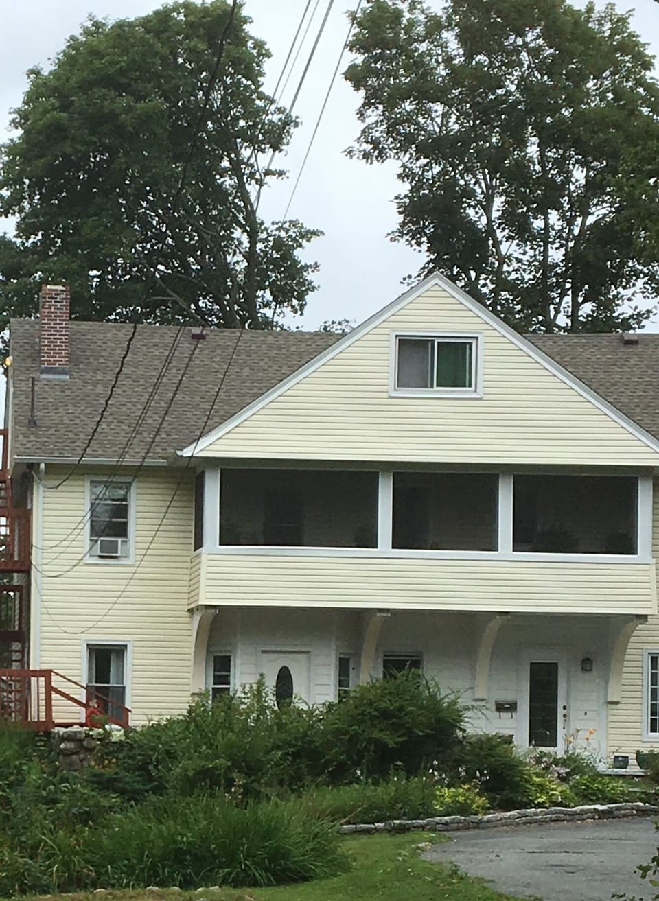The stairs to the left lead you to the private entrance to the apartment.