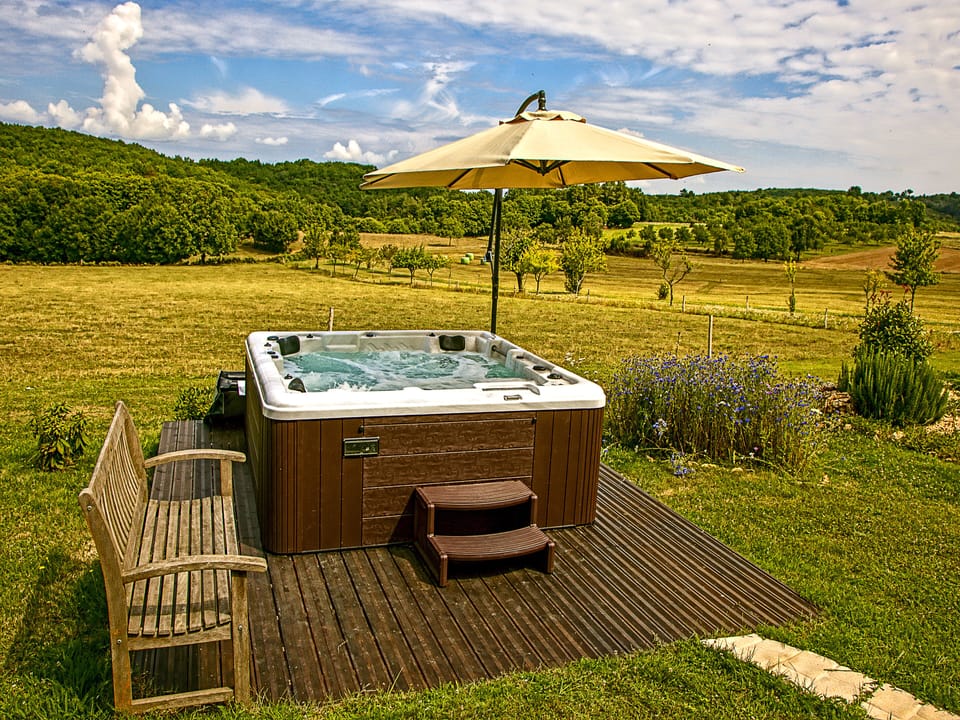 Enjoy our fabulous Jacuzzi overlooking the Dordogne countryside