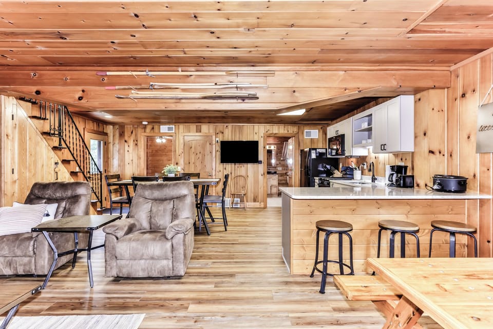 Never miss out on the conversation with this open living space.