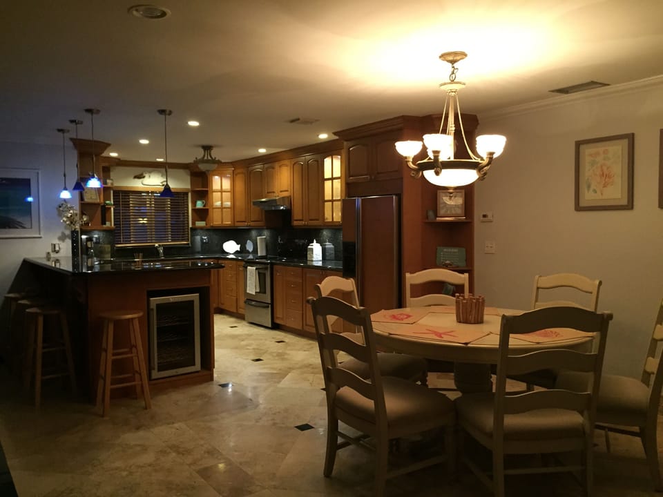 Open kitchen dining area