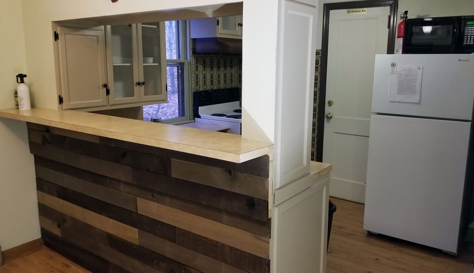 View of Kitchen from Dining Area.