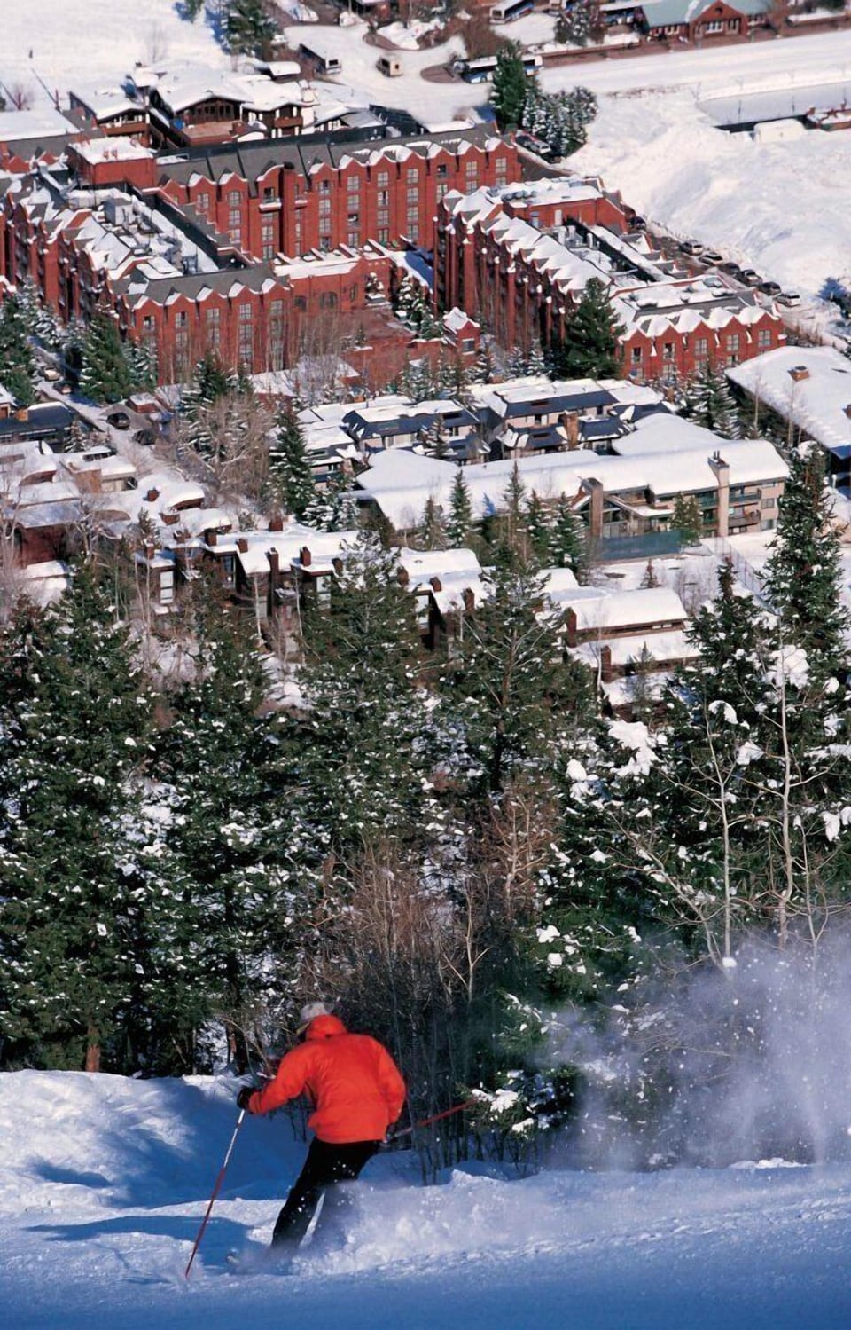 ski view of the St Regis. St Regis is a few short blocks from the slopes. 
