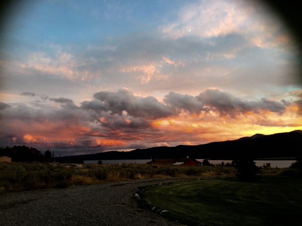 An untouched beautiful sunset from the deck