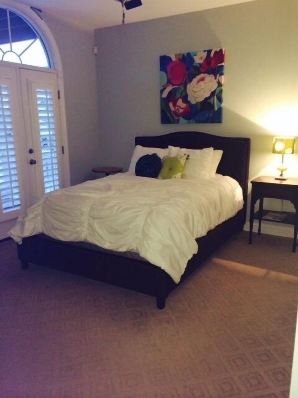 queen size bedroom with private bath